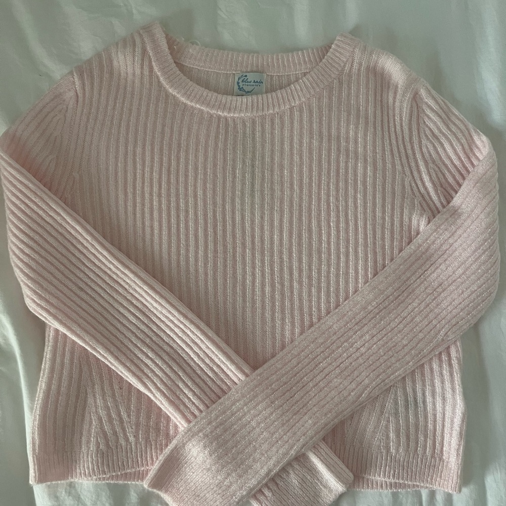 Francesca’s Light Pink Ribbed Sweater